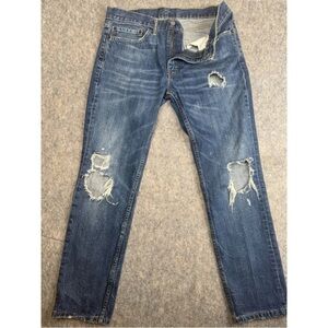Levi's 511 Jeans Men's W34 x L30 Blue‎ Denim Cotton Straight Distressed 5-Pocket